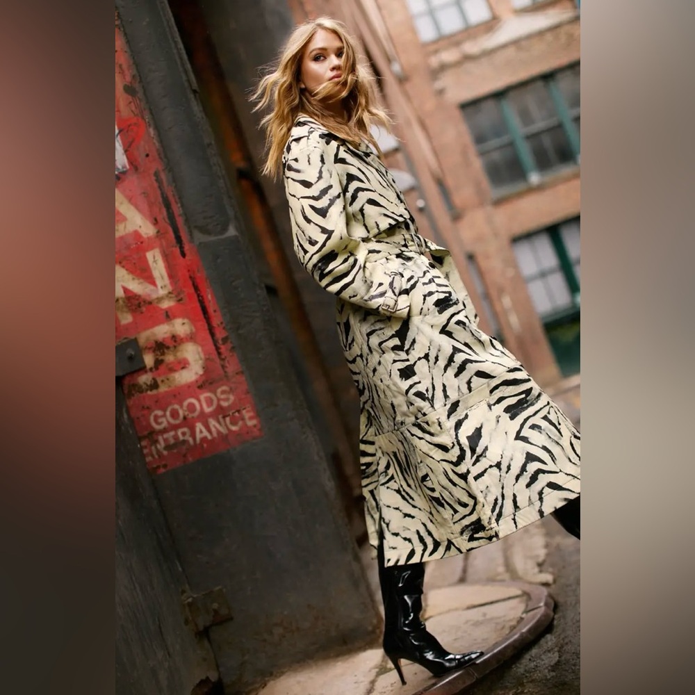 NastyGal
Zebra Print Real Leather Trench Coat
